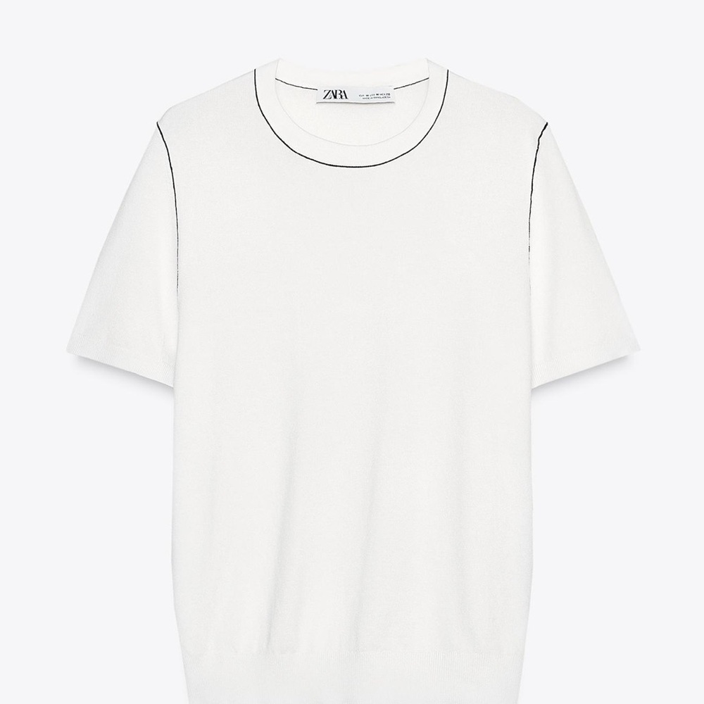 Zara Classic White Knit Top